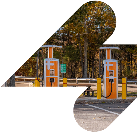 ChargePoint Express 280 in a lightening bolt mask